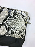 Falchi by Falchi White & Black Snakeskin Print Purse