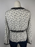 Madewell Size XL (16) White & Gray Ditsy Floral Shirt