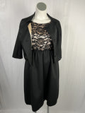 Vintage Size 14 Black & Champagne Lace Dress Set