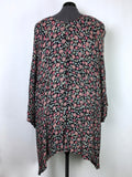 Size 9X Black & Rose Floral Shirt