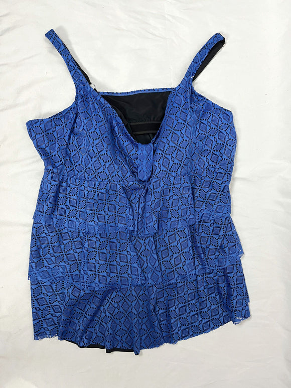 Catherines Size 34W Blue Tankini Top NWOT