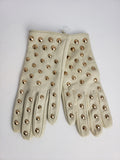 ASOS Size M/L Cream & Gold Leather Studded Gloves