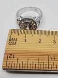 Size 8 Silver & Rhinestone Costume Ring
