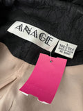 Anage Size 14 Black & Beige Floral Jacket
