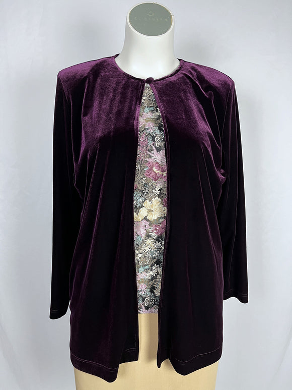 Vintage Clues Size XL (16) Purple Velvet Jacket