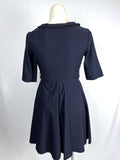 Retro Miusol Size 14/16 (2XL) Navy & Black Velvet Trim Dress