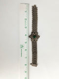 Vintage Silver & Green Flower Filigree Bracelet