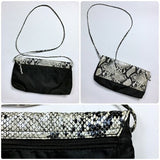 Falchi by Falchi White & Black Snakeskin Print Purse