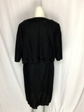 Vintage '40s Jack Landis Size 14 Black & Tan Color Block Beaded Dress Suit