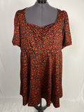 Torrid Size 5X (28) Black & Rust Hearts Dress NWT