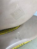 Miu Miu Size 8 (38) Yellow Leather Rhinestone Loafers NWOB