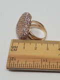 Rose Gold Sterling Silver Size 7.5 Pink Crystals Heart Ring