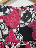 Dyvna Size 14 Pink & Gray Floral Dress NWT