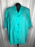 Maggie Barnes Size 3X Turquoise Shirt Jacket NWT