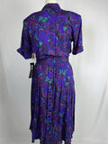 Vintage SL Fashions Size 14/16 Purple & Green Paisley Dress NWT