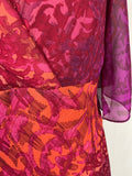 Ashro Size 20 Pink & Orange Abstract Floral Dress