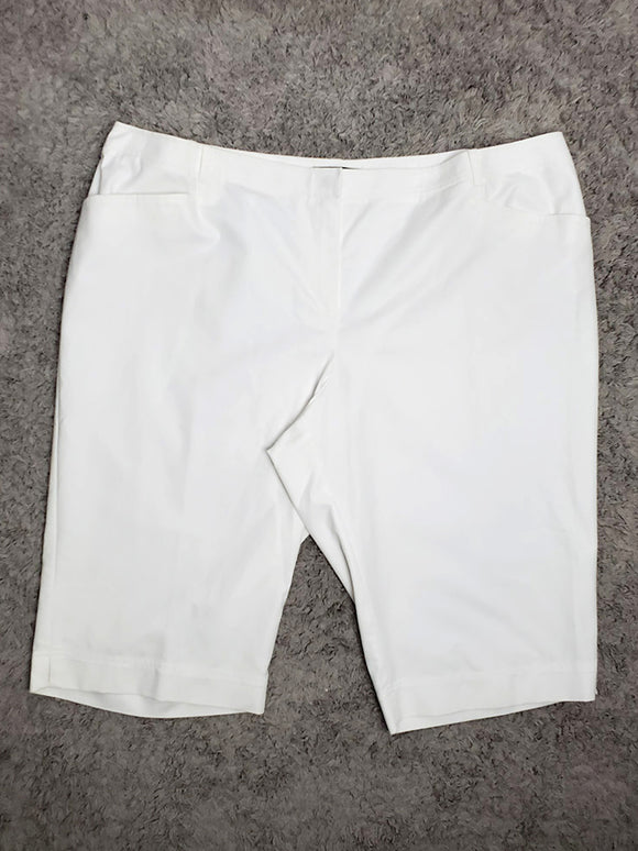Lafayette 148 NY Size 22W White Bermuda Shorts NWOT