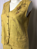 Chico's Size 2 (L/12/14)  Mustard Painted Pants Set