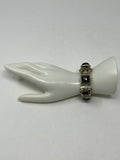 Vintage Sterling Silver Black Onyx Carved Bracelet