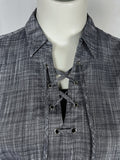 Neiman Marcus Size L Blue & Gray Crosshatch Shirt NWT