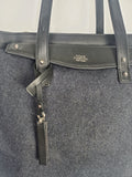 Vince Camuto Charcoal Wool & Black Leather Bag NWT
