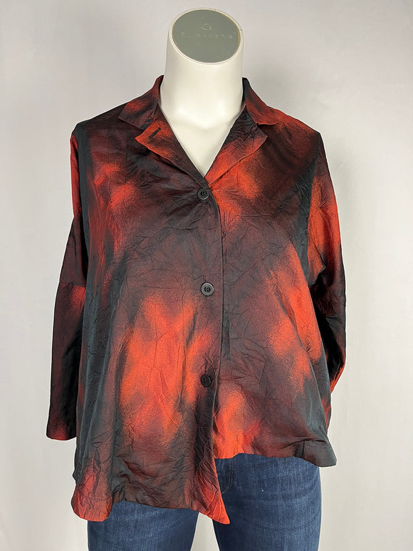 ITEMZ Open Size Red & Black Crinkle Shirt