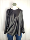 Universal Standard Size M (18/20) Black Satin Shirt NWT