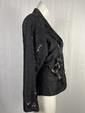 Anage Size 14 Black & Beige Floral Jacket