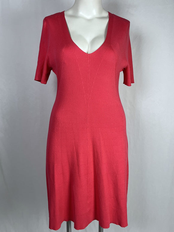 Lane Bryant Size 18W Neon Peach Ribbed Dress NWT