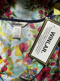 Winlar Size Open Aqua & Pink Floral Caftan NWT