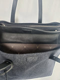 Vince Camuto Charcoal Wool & Black Leather Bag NWT