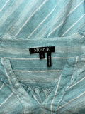 Nic + Zoe Size 1X (18) Aqua & White Striped Shirt